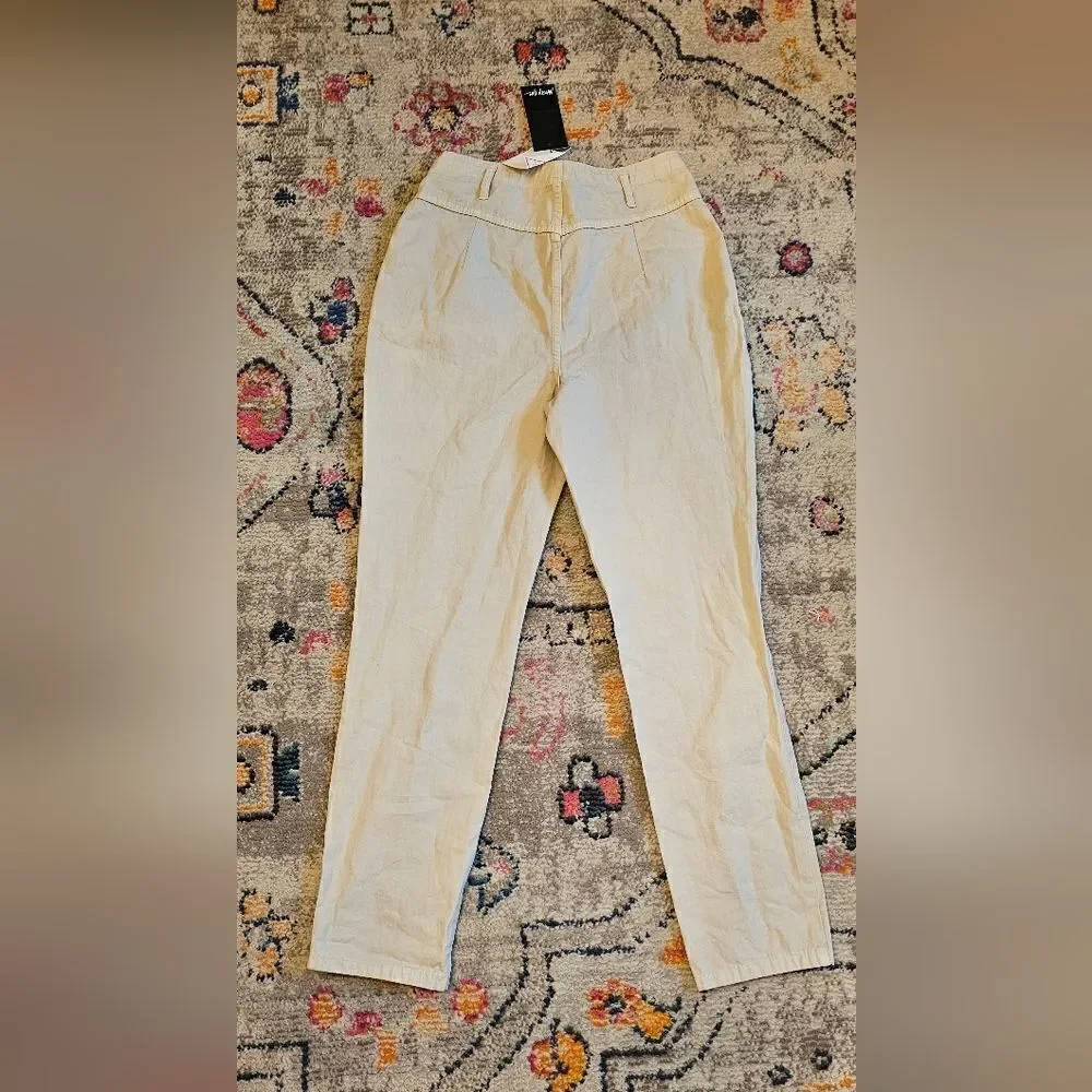 NWT Nasty Gal high waisted khaki trouser pants sz 6 with 30" Inseam - Picture 6 of 7